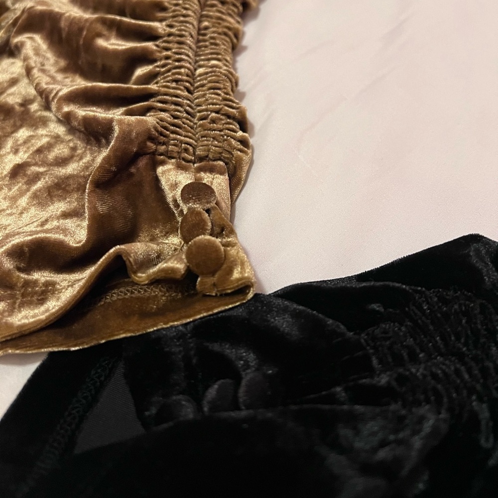 Set of Two Who What Wear Velour Dresses - Gold and Black - Picture 4 of 7